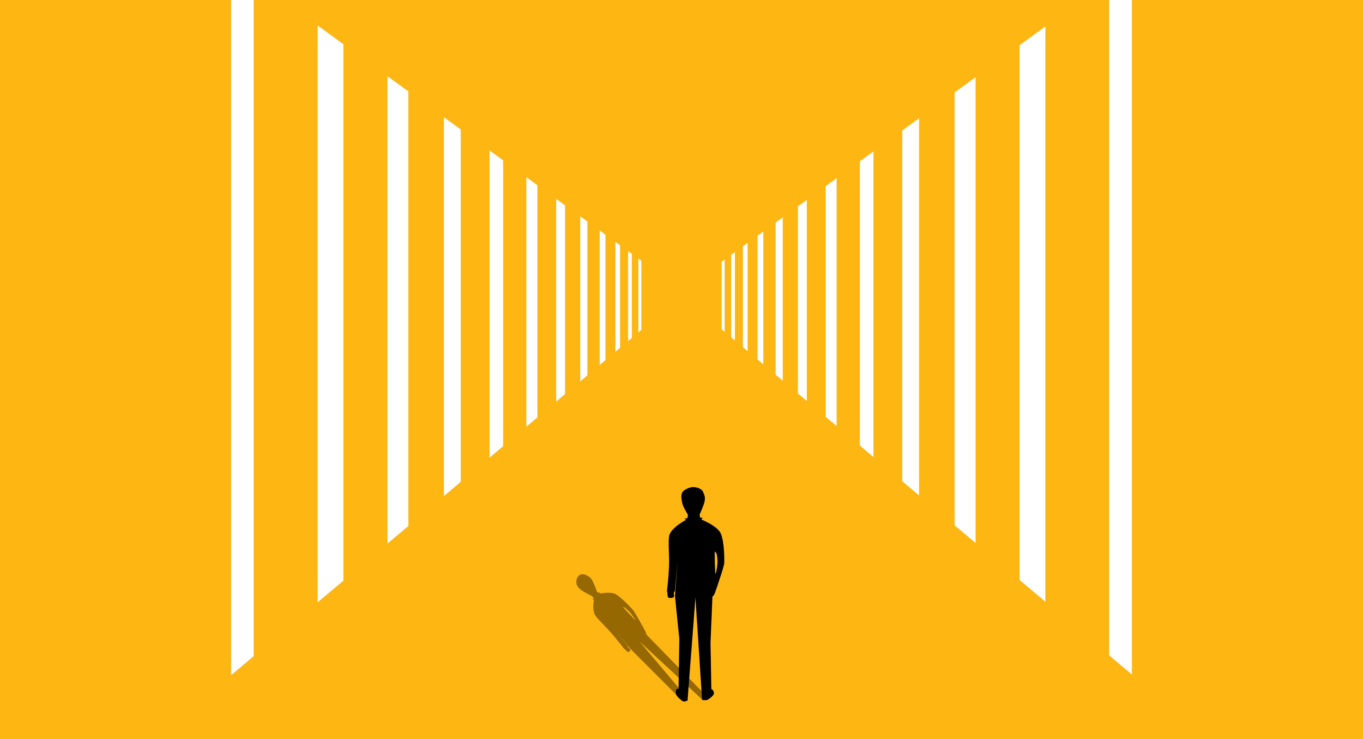 Businessman seeking foresight